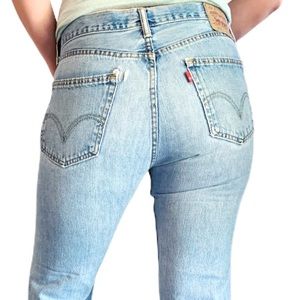 Levi’s 505 VTG Mom Jeans Straight Leg Frayed Hem